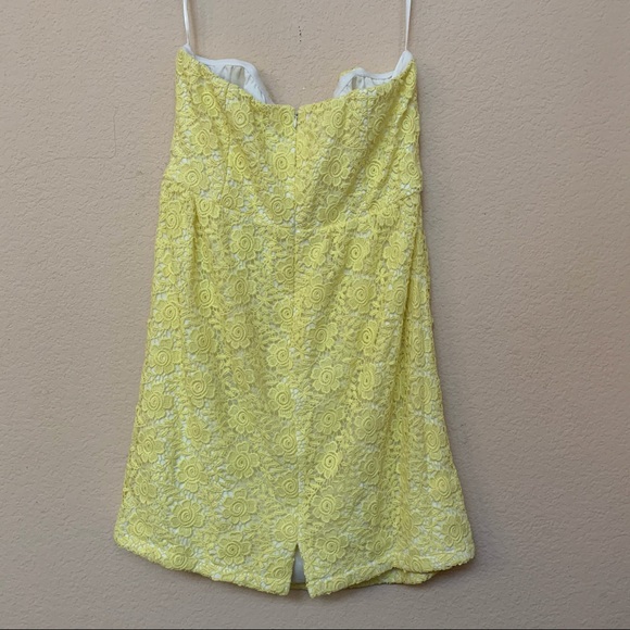 JB By Julie Brown Yellow Lace Strapless Dress - Picture 6 of 8